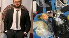 Dois suspeitos foram presos com uma submetralhadora, uma pistola, dinheiro e drogas - Imagem: Redes sociais