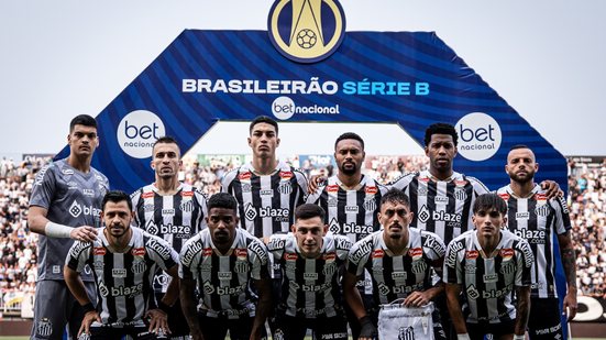 Titulares do Santos na vitória por 1 a 0 diante do Brusque, pelo Campeonato Brasileiro da Série B - Raul Baretta/ Santos FC