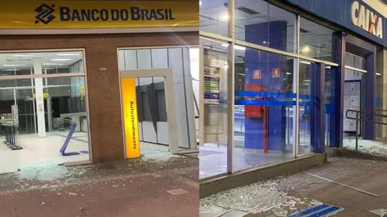 Quadrilha assaltou duas agências bancárias na madrugada desta terça-feira (6), na Avenida 9 de abril - Imagem: Reprodução/ Redes Sociais