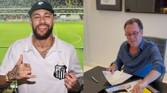 No vídeo é possível ver  uma caixa com itens personalizados com nome do atacante - Imagem: Reprodução/ Santos e Redes Sociais