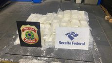 Receita Federal e a Polícia Federal apreenderam186 quilos de cocaína - Imagem: Reprodução/Policia Federal e Polícia Federal