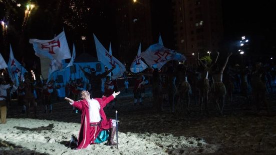 Encenação da Fundação da Vila de São Vicente - Imagem: Reprodução/PMSV