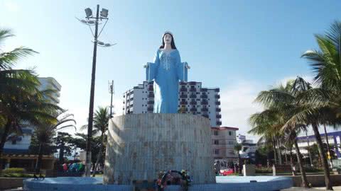 Estátua de Iemanjá, em Praia Grande, será revitalizada - Imagem: reprodução Twitter