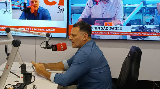 Carlos Alberto de Sá Romano, delegado, em entrevista à Rádio CBN Santos - Imagem: Rádio CBN Santos