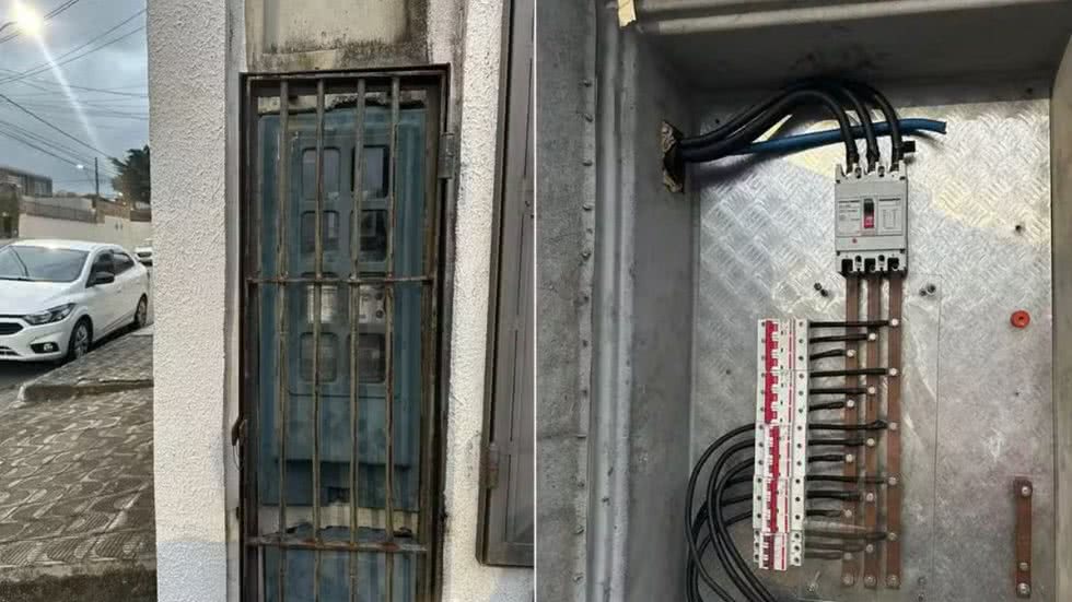 Cabos elétricos que abasteciam a unidade são furtados - Imagem: Reprodução/g1 Santos