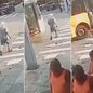 Idoso de 77 anos morreu após ser atropelado por um ônibus municipal no cruzamento das avenidas Brasil e Costa e Silva, no bairro Boqueirão, em Praia Grande. A Polícia Civil investiga o caso. - Imagem: Reprodução