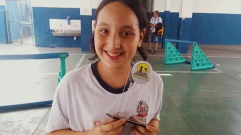 Beatriz Siqueira Steiner, aluna destaque em campeonato de xadrez - Imagem: Reprodução/ Prefeitura de São Vicente