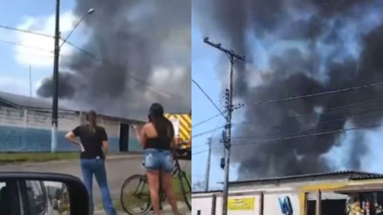 A causa do incêndio ainda não foi identificada - Imagem: Reprodução/ @itanhaem_litoral_e_regiao