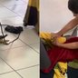 Jacaré surpreendeu clientes ao aparecer dentro de salão de beleza em Cananéia, no litoral paulista. - Imagem: Arquivo Pessoal