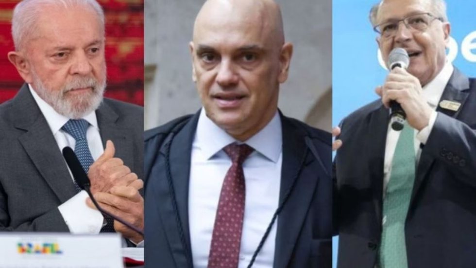 Presidente Lula (PT), o vice-presidente Geraldo Alckmin (PSB) e o ministro Alexandre de Moraes - Imagem: Reprodução/Metrópoles