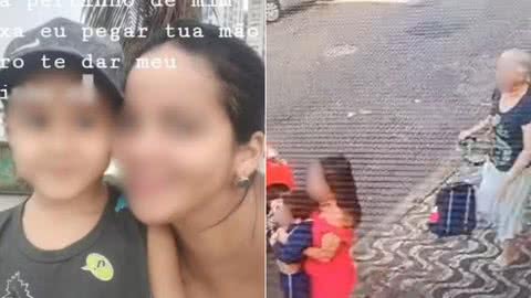 Imagens de câmeras de monitoramento mostram quando o menino foi arrastado - Imagem: Divulgação/ G1