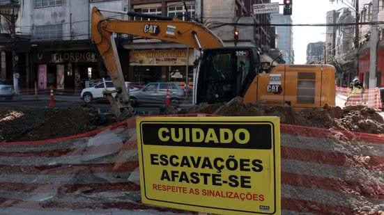 Obras em Santos interditam novos trechos no centro - Imagem: Divulgação/ Francisco Arrais/Prefeitura de Santos