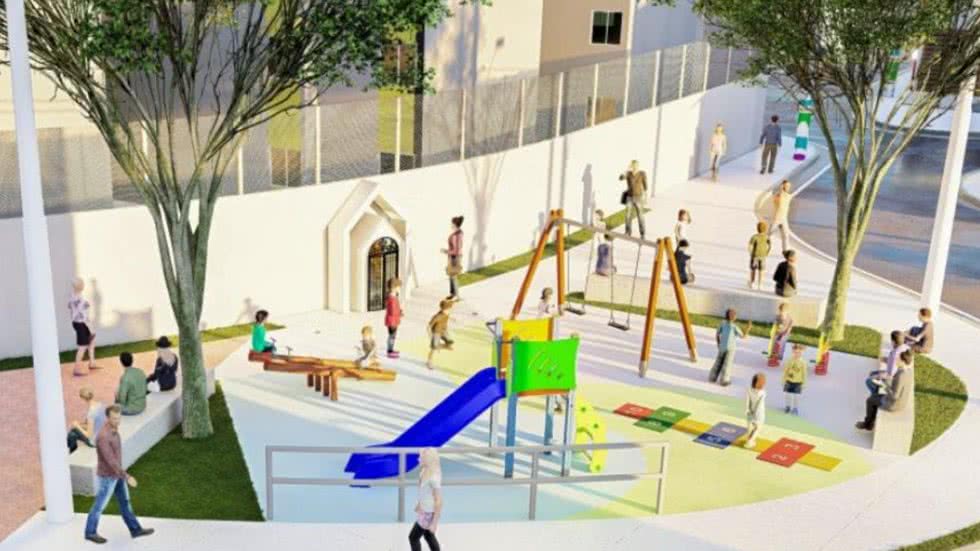 Crianças da Zona Noroeste de de Santos ganham novo playground; saiba detalhes - Imagem: reprodução Prefeitura de Santos