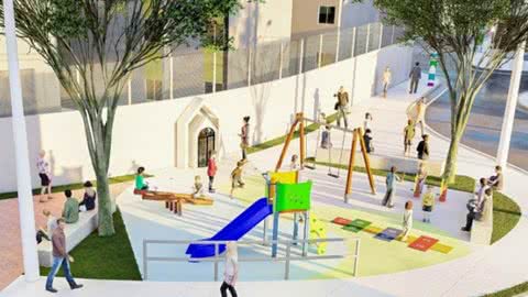 Crianças da Zona Noroeste de de Santos ganham novo playground; saiba detalhes - Imagem: reprodução Prefeitura de Santos