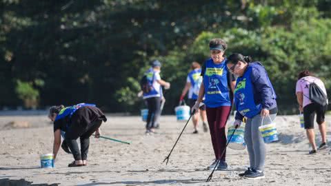 Mutirão em PG recolhe 55 toneladas de resíduos na praia durante Semana do Meio Ambiente - Imagem: Reprodução/Prefeitura de Praia Grande
