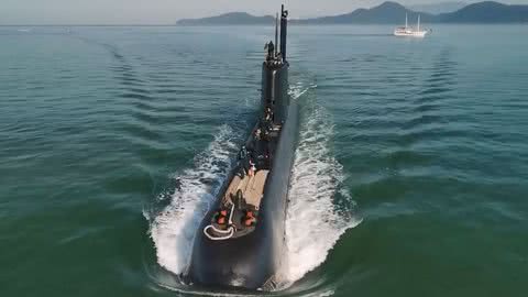 O submarino participou de exercícios militares na área marítima entre o Rio de Janeiro e a cidade de Santos - Imagem: Divulgação/ G1