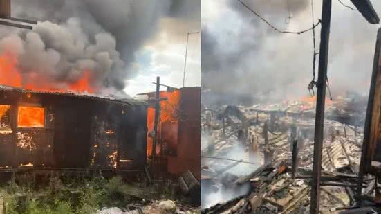 Incêndio na Vila dos Pescadores - Imagem: Redes Sociais